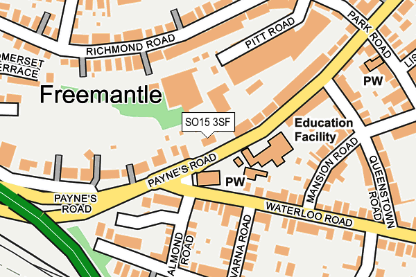 SO15 3SF map - OS OpenMap – Local (Ordnance Survey)