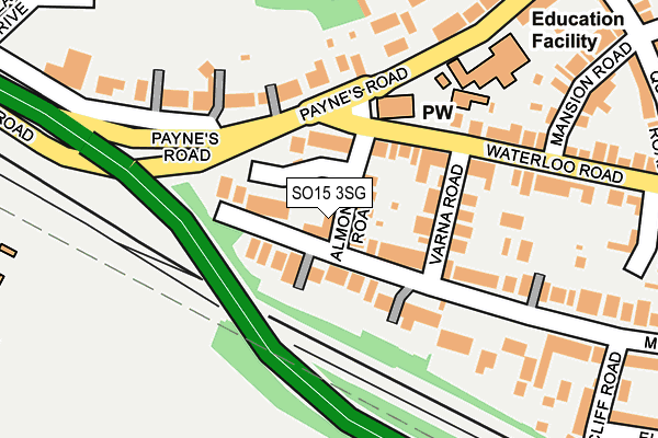 SO15 3SG map - OS OpenMap – Local (Ordnance Survey)