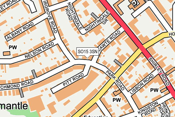 SO15 3SN map - OS OpenMap – Local (Ordnance Survey)