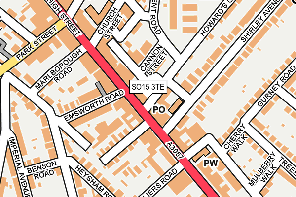 SO15 3TE map - OS OpenMap – Local (Ordnance Survey)