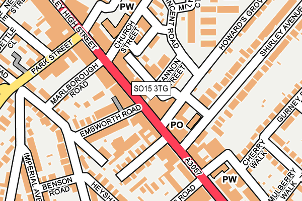 SO15 3TG map - OS OpenMap – Local (Ordnance Survey)