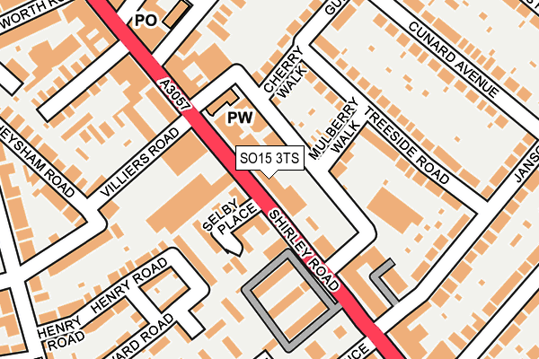 SO15 3TS map - OS OpenMap – Local (Ordnance Survey)