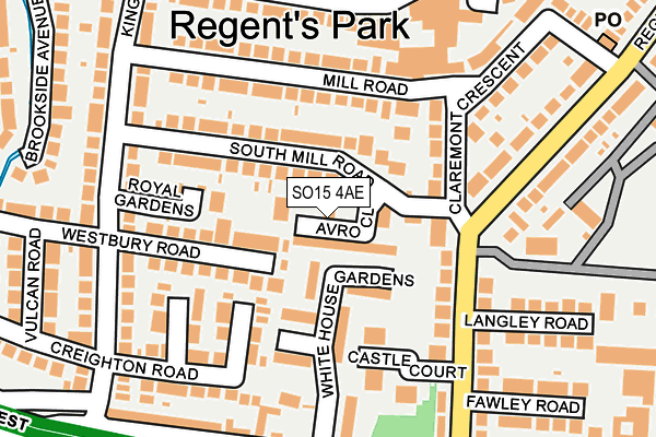 SO15 4AE map - OS OpenMap – Local (Ordnance Survey)