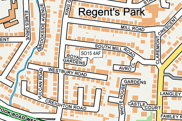 SO15 4AF map - OS OpenMap – Local (Ordnance Survey)