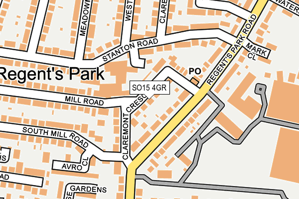 SO15 4GR map - OS OpenMap – Local (Ordnance Survey)