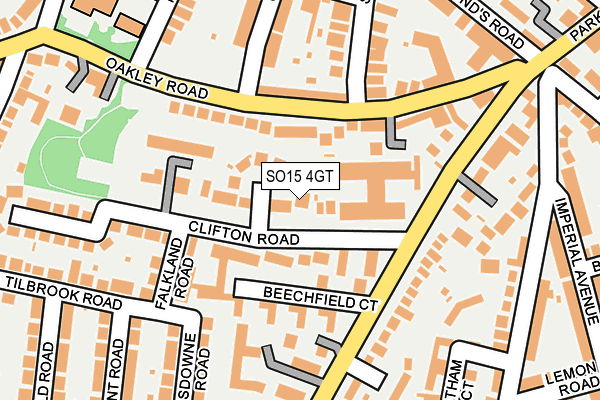 SO15 4GT map - OS OpenMap – Local (Ordnance Survey)