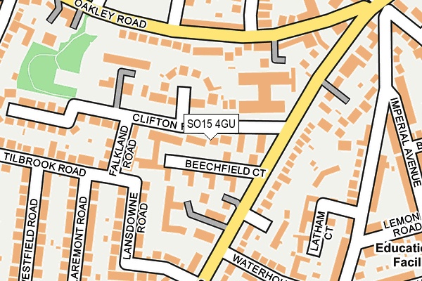 SO15 4GU map - OS OpenMap – Local (Ordnance Survey)