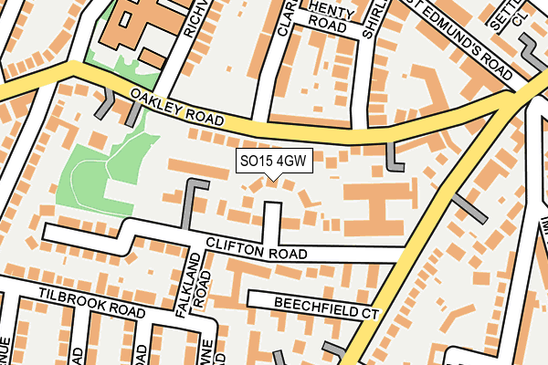 SO15 4GW map - OS OpenMap – Local (Ordnance Survey)