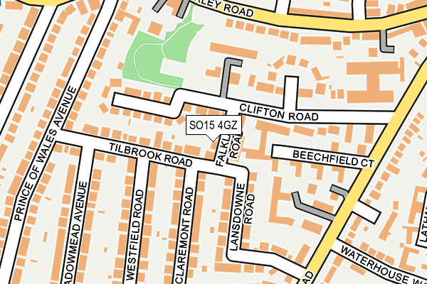 SO15 4GZ map - OS OpenMap – Local (Ordnance Survey)