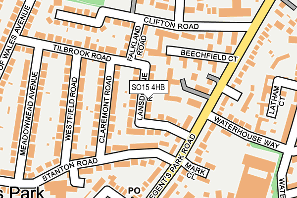 SO15 4HB map - OS OpenMap – Local (Ordnance Survey)