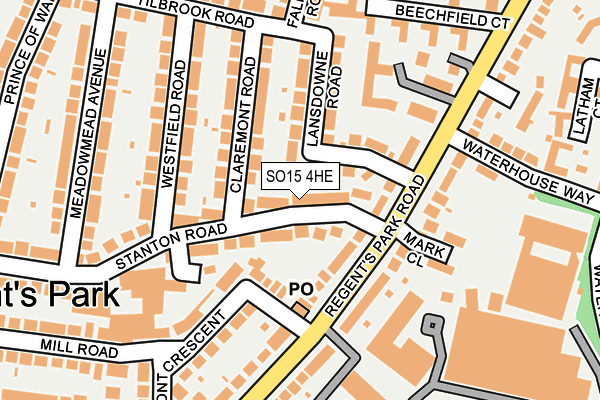 SO15 4HE map - OS OpenMap – Local (Ordnance Survey)