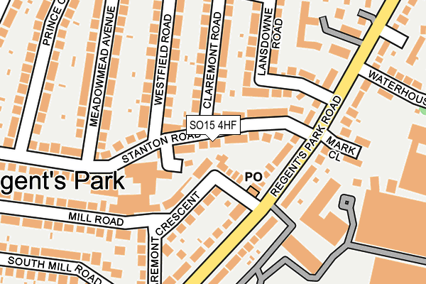 SO15 4HF map - OS OpenMap – Local (Ordnance Survey)