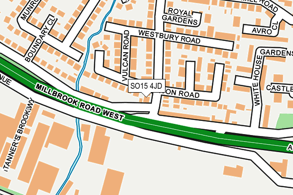 SO15 4JD map - OS OpenMap – Local (Ordnance Survey)