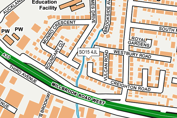 SO15 4JL map - OS OpenMap – Local (Ordnance Survey)