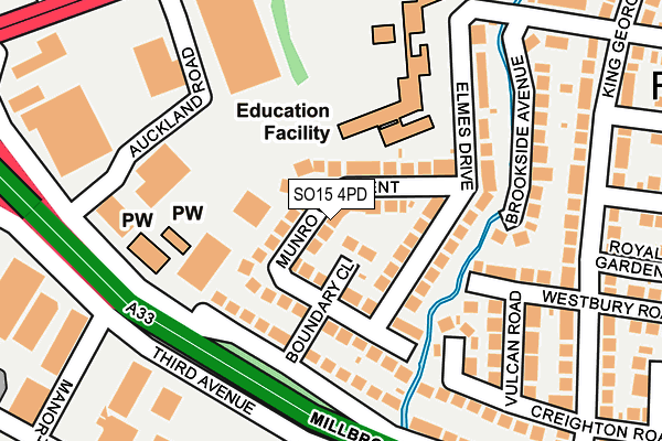 SO15 4PD map - OS OpenMap – Local (Ordnance Survey)