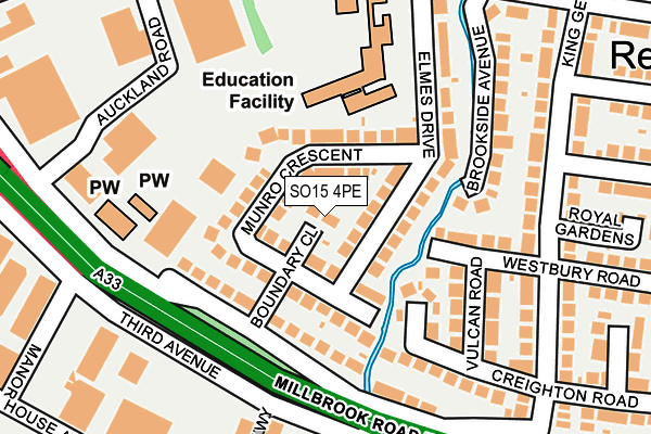 SO15 4PE map - OS OpenMap – Local (Ordnance Survey)