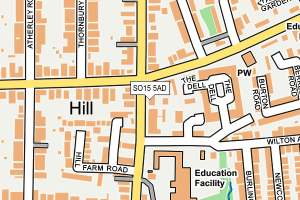 SO15 5AD map - OS OpenMap – Local (Ordnance Survey)