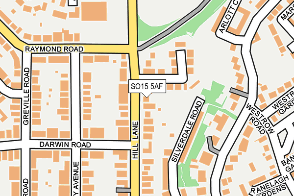 SO15 5AF map - OS OpenMap – Local (Ordnance Survey)