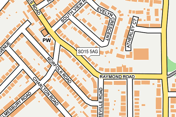 SO15 5AG map - OS OpenMap – Local (Ordnance Survey)