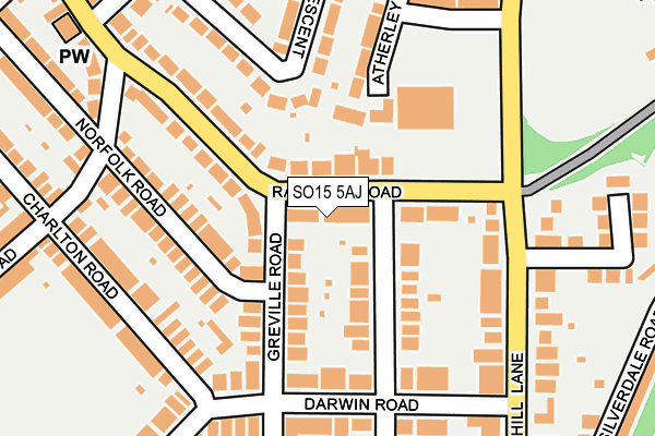 SO15 5AJ map - OS OpenMap – Local (Ordnance Survey)