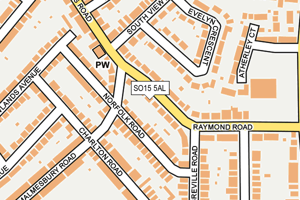 SO15 5AL map - OS OpenMap – Local (Ordnance Survey)