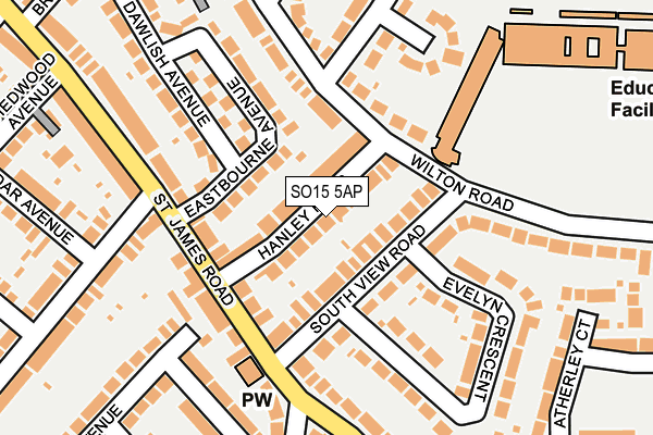 SO15 5AP map - OS OpenMap – Local (Ordnance Survey)