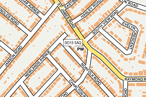 SO15 5AQ map - OS OpenMap – Local (Ordnance Survey)