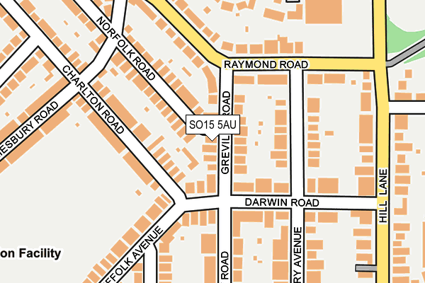 SO15 5AU map - OS OpenMap – Local (Ordnance Survey)