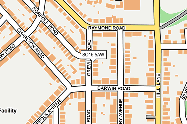 SO15 5AW map - OS OpenMap – Local (Ordnance Survey)