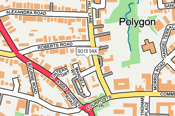 SO15 5AX map - OS OpenMap – Local (Ordnance Survey)