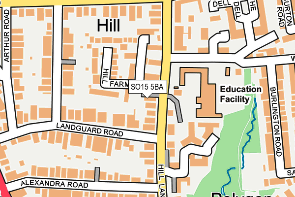 SO15 5BA map - OS OpenMap – Local (Ordnance Survey)