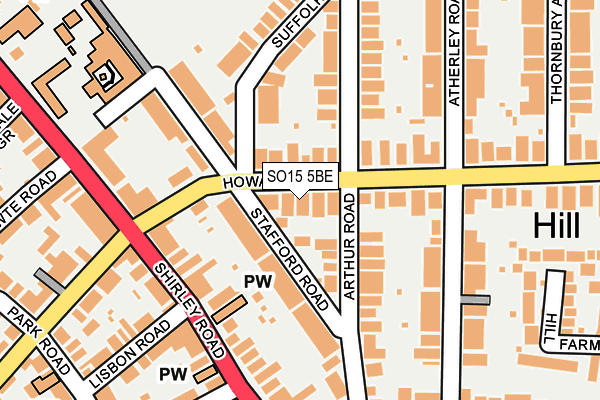 SO15 5BE map - OS OpenMap – Local (Ordnance Survey)