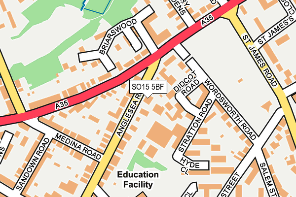 SO15 5BF map - OS OpenMap – Local (Ordnance Survey)