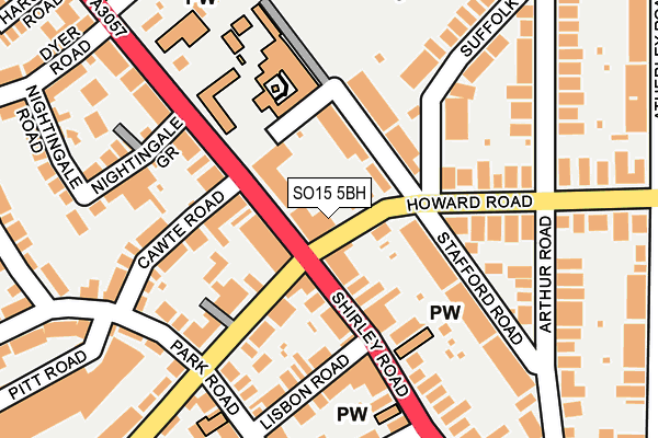 SO15 5BH map - OS OpenMap – Local (Ordnance Survey)
