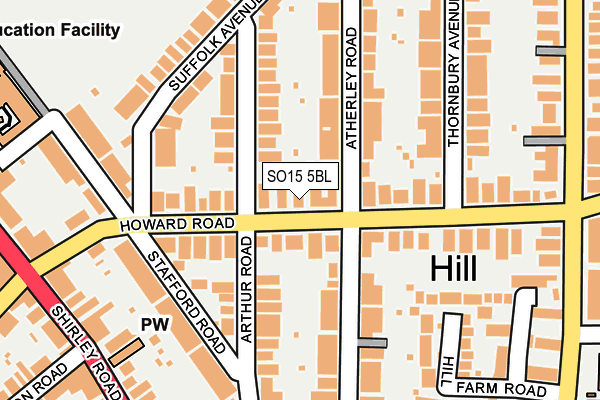 SO15 5BL map - OS OpenMap – Local (Ordnance Survey)
