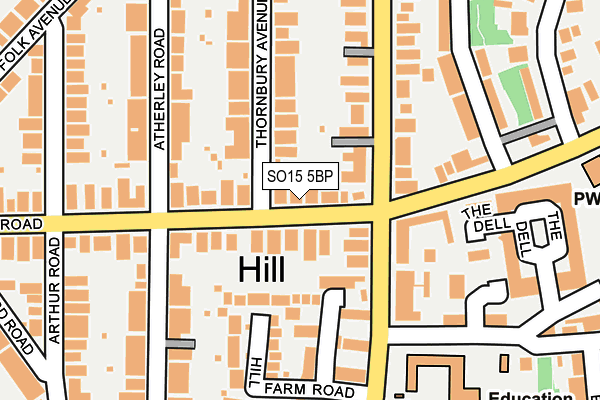 SO15 5BP map - OS OpenMap – Local (Ordnance Survey)