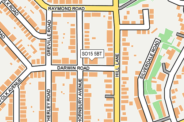 SO15 5BT map - OS OpenMap – Local (Ordnance Survey)