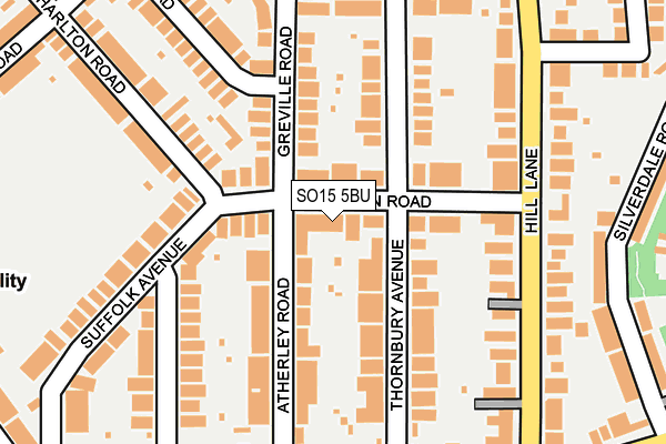 SO15 5BU map - OS OpenMap – Local (Ordnance Survey)