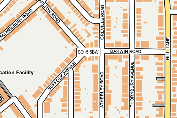 SO15 5BW map - OS OpenMap – Local (Ordnance Survey)