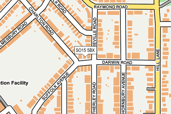 SO15 5BX map - OS OpenMap – Local (Ordnance Survey)