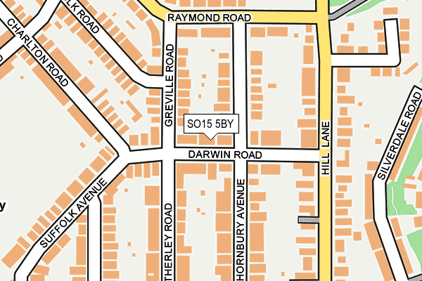 SO15 5BY map - OS OpenMap – Local (Ordnance Survey)