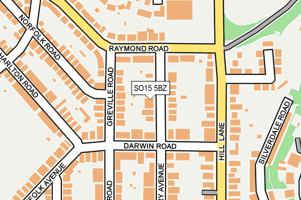 SO15 5BZ map - OS OpenMap – Local (Ordnance Survey)