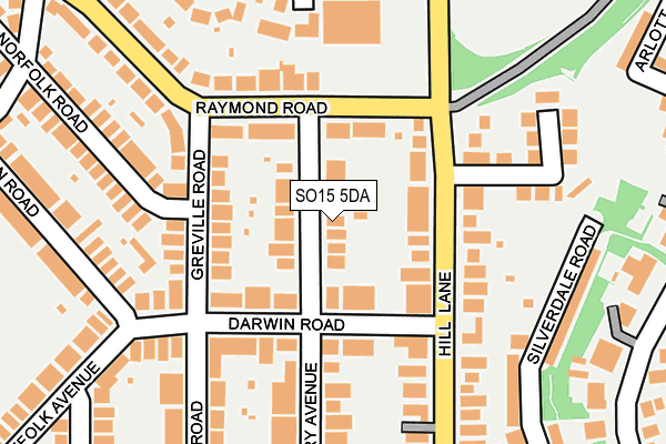 SO15 5DA map - OS OpenMap – Local (Ordnance Survey)