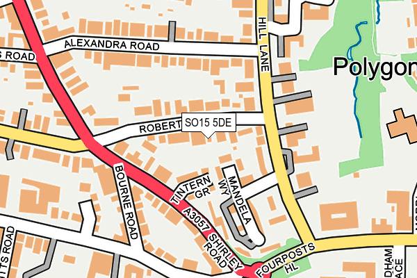 SO15 5DE map - OS OpenMap – Local (Ordnance Survey)