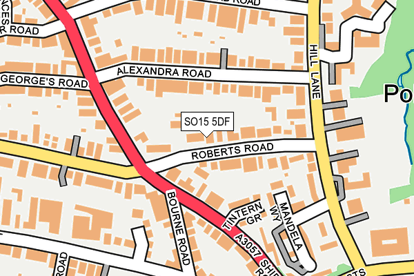 SO15 5DF map - OS OpenMap – Local (Ordnance Survey)