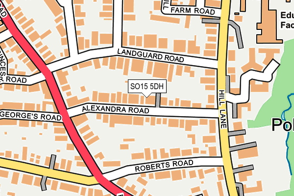 SO15 5DH map - OS OpenMap – Local (Ordnance Survey)