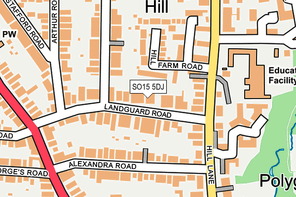 SO15 5DJ map - OS OpenMap – Local (Ordnance Survey)