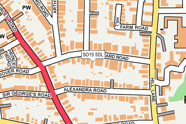 SO15 5DL map - OS OpenMap – Local (Ordnance Survey)