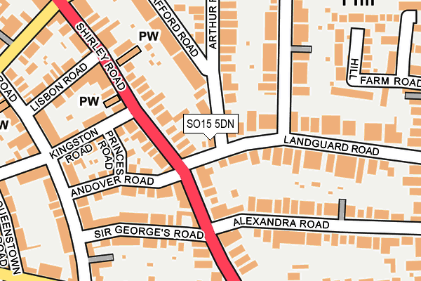 SO15 5DN map - OS OpenMap – Local (Ordnance Survey)