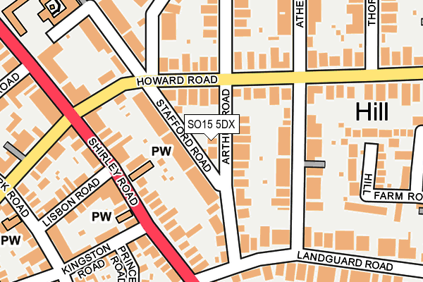 SO15 5DX map - OS OpenMap – Local (Ordnance Survey)